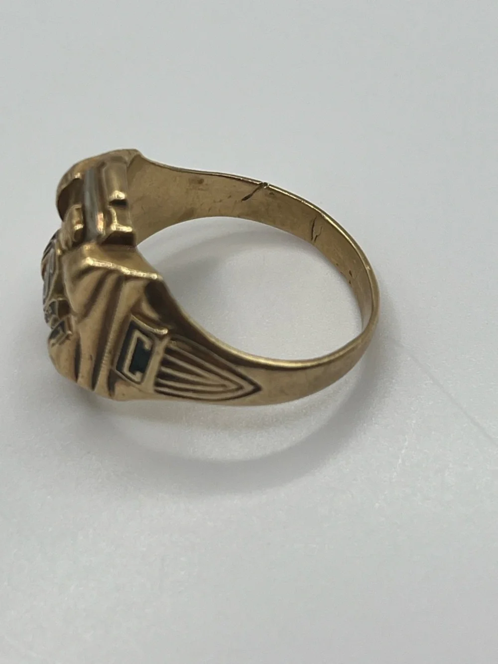 VTG 1957 High School 10k yellow gold 10.13 grams Class Ring Size 10 - Picture 5 of 9